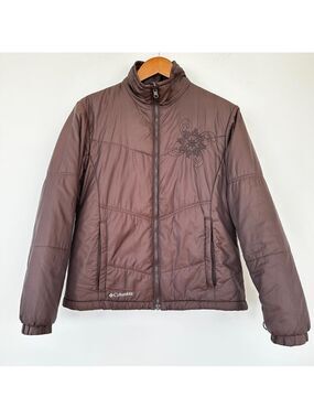 Columbia Chocolate Brown Quilted Puffer Jacket, zip front